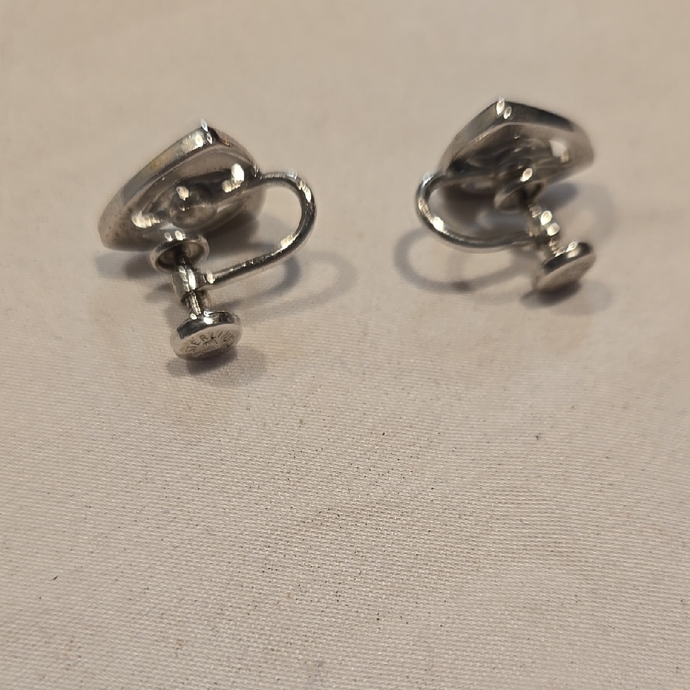 Sterling Silver and Black Clip-On Earrings and Charm - Picture 2 of 5